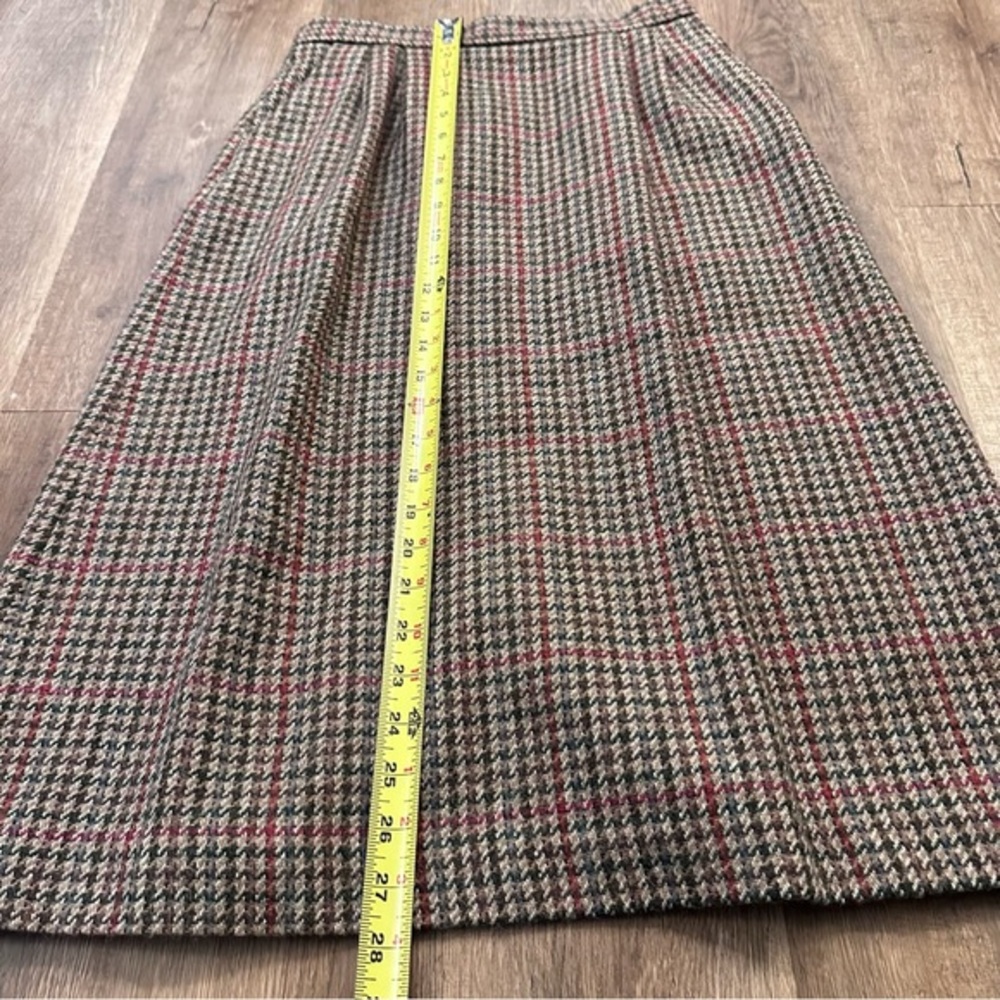 Vtg Harrington Tweed Wool Blazer Skirt Suit Pockets Jacket Size 12 Plaid 70s - Picture 12 of 16